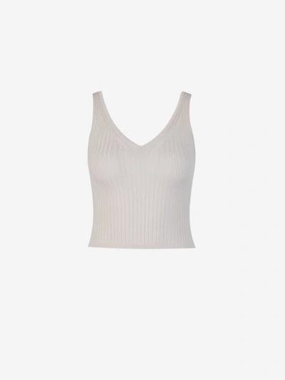 Shop Peserico Knit Strap Top In Beix
