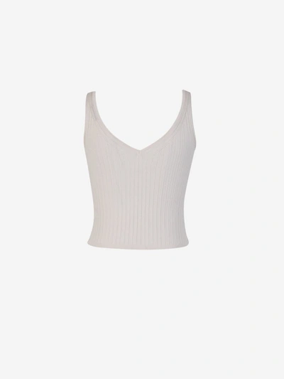 Shop Peserico Knit Strap Top In Beix