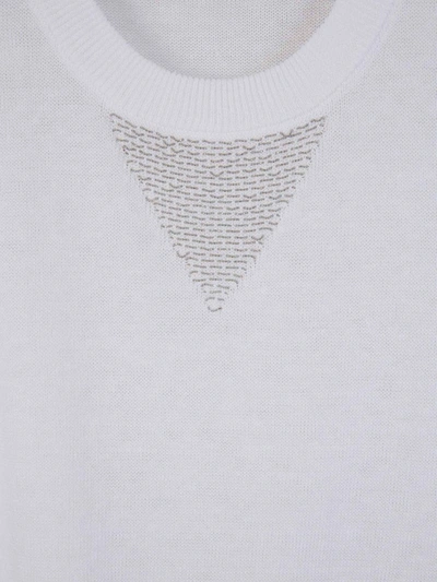Shop Peserico Metallic Knit Top In Blanc