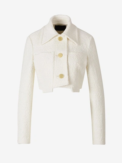 Shop Proenza Schouler Cropped Tweed Jacket In Ivory