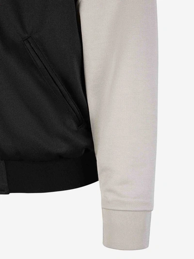 Shop Saint Laurent Bicolor Hooded Sweatshirt In Negre
