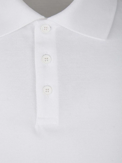 Shop Saint Laurent Cotton Piqué Polo In White