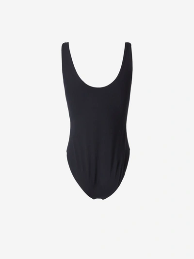 Shop Saint Laurent Saharan Swimsuit In Black