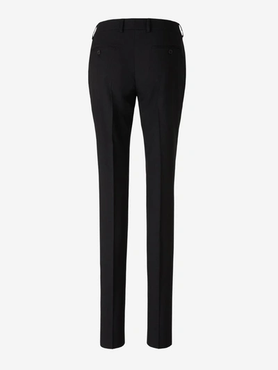 Shop Saint Laurent Wool Dress Pants In Black