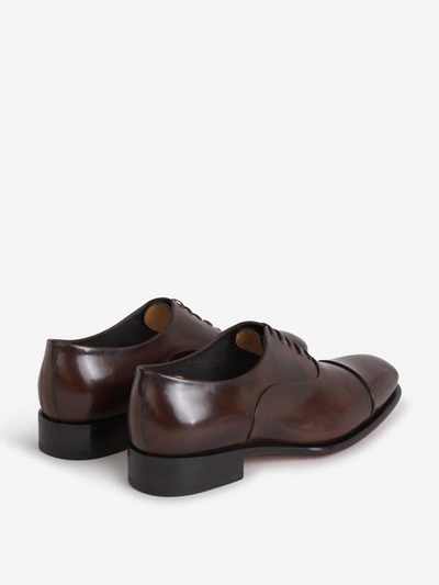 Shop Santoni Distressed Leather Shoes In Lace-up Closure
