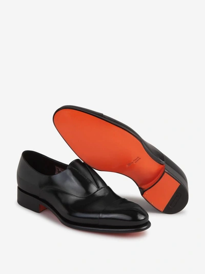 Shop Santoni Smooth Leather Shoes In Negre