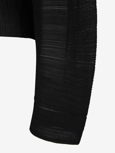 Shop Stella Mccartney Pleated Knit Blouse In Negre
