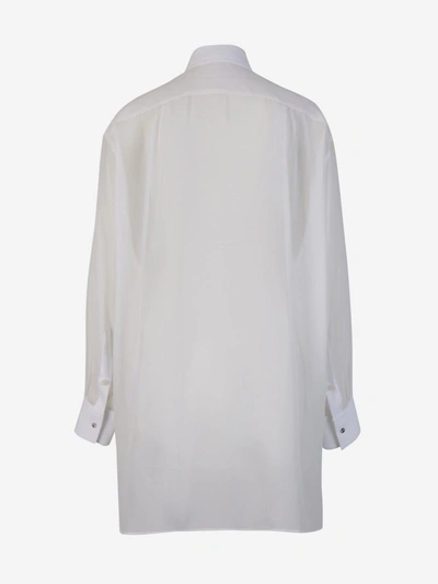 Shop Stella Mccartney S-wave Silk Blouse In Blanc