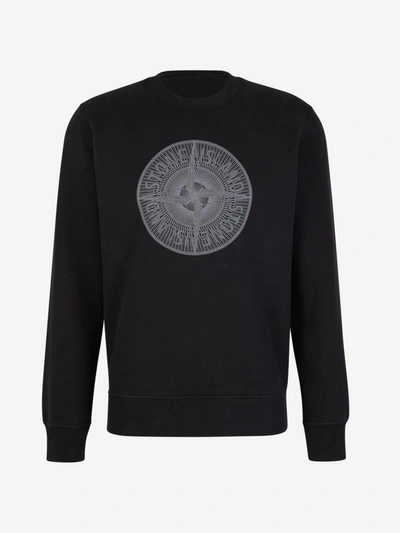 Shop Stone Island Logo Patch Sweatshirt In Negre