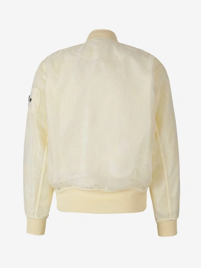 Shop Stone Island Shadow Project Mesh Patch Jacket In Vanilla