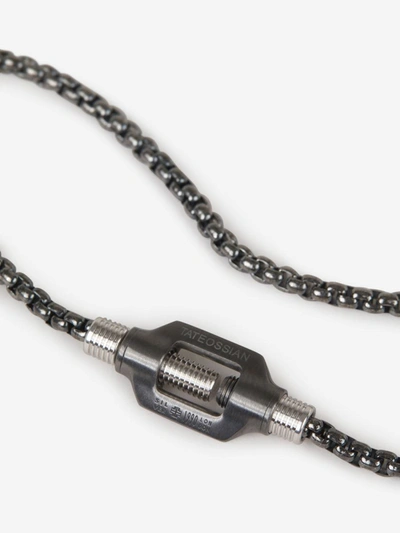 Shop Tateossian Double Chain Bracelet In Black