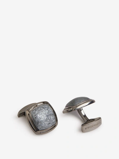 Shop Tateossian Specular Hematite Cufflinks In Dark Gray