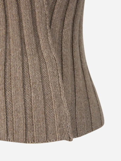 Shop The Row Ribbed Knit Sweater In Crema