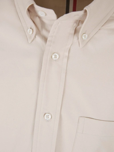 Shop Thom Browne Cotton Striped Detail Shirt In Blanc