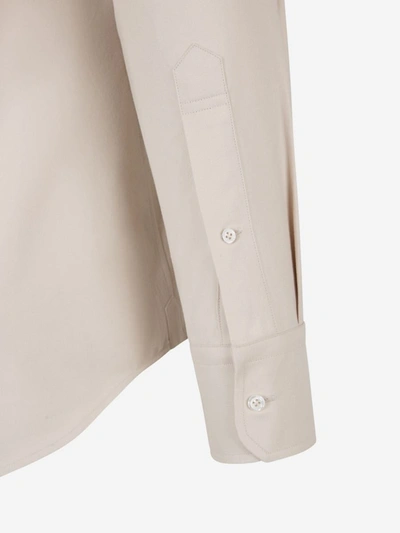Shop Thom Browne Cotton Striped Detail Shirt In Blanc