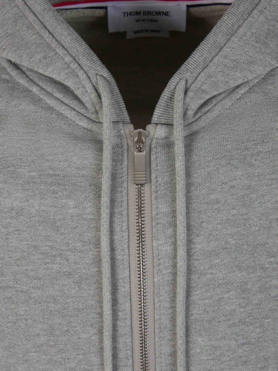 Shop Thom Browne Striped Cotton Sweatshirt In Gris Clar