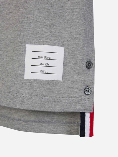 Shop Thom Browne Trims Pocket T-shirt In Grey