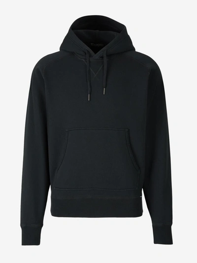 Shop Tom Ford Cotton Hoodie In Black