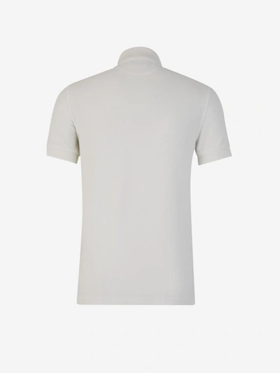 Shop Tom Ford Cotton Knit Polo In Blanc