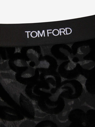 Shop Tom Ford Floral Tulle Briefs In Black