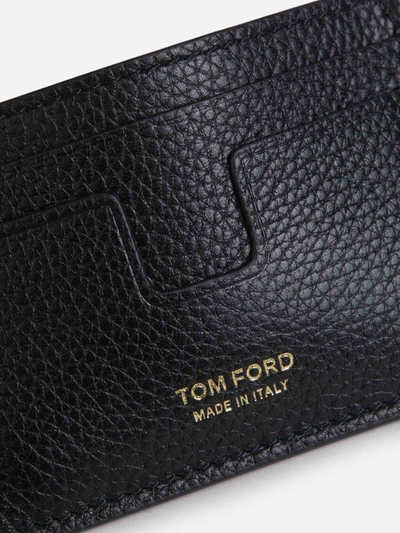 Shop Tom Ford Grained Leather Wallet In Black