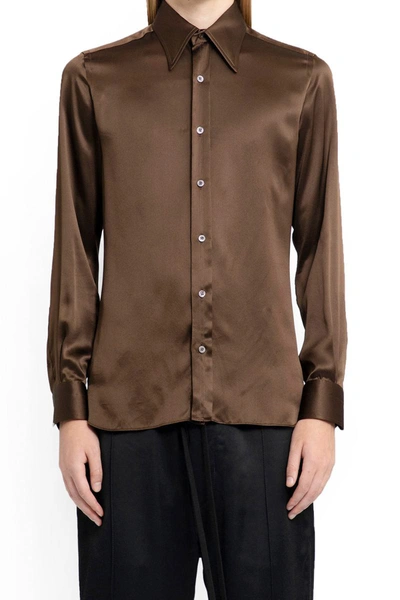 Shop Tom Ford Shirts In Brown