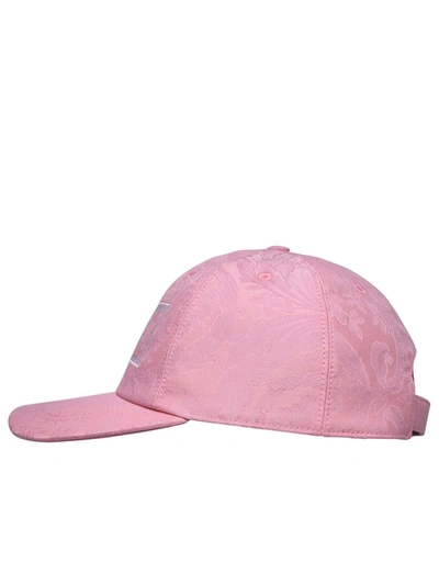 Shop Versace Cap Logo Writing In Pink