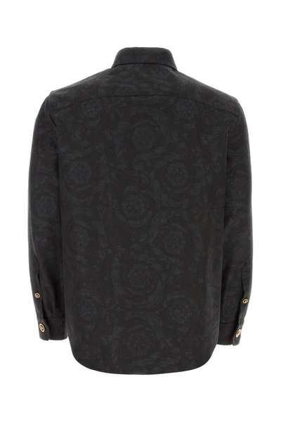 Shop Versace Shirts In Anthracite