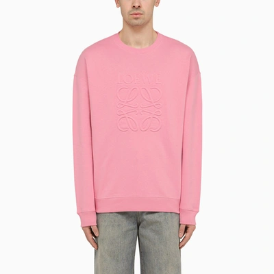 Shop Loewe | Crew-neck Sweatshirt With Anagram Candy Pink