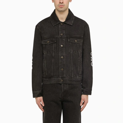 Shop Loewe Anagram Black Denim Jacket