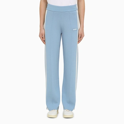 Shop Autry | Light Blue/white Viscose Blend Sports Trousers