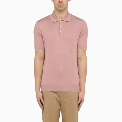 Shop Brunello Cucinelli | Classic Dark Blue Polo Shirt In Pink