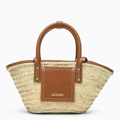 Shop Jacquemus | Le Petit Panier Soli Brown Raffia Bag