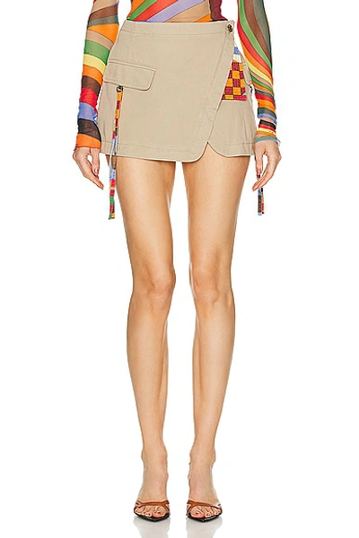 Shop Emilio Pucci Cotton Gabardine Skirt In Corda
