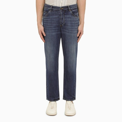 Shop Pt Torino Denim | Blue Washed-effect Regular Denim Jeans