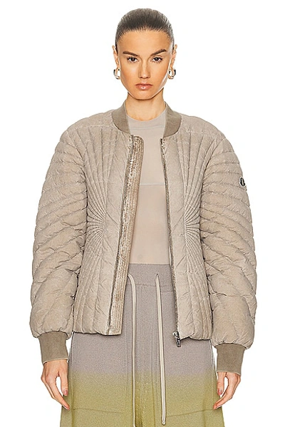 Rick Owens X Moncler Radiance Down Flight Jacket In Dirt