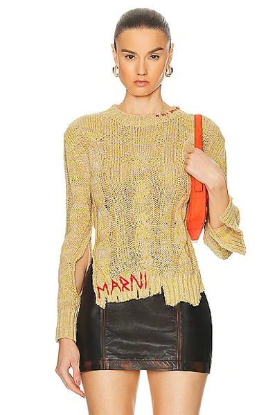 Shop Marni Round Neck Sweater In Mly56 Ufc068