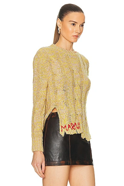 Shop Marni Round Neck Sweater In Mly56 Ufc068