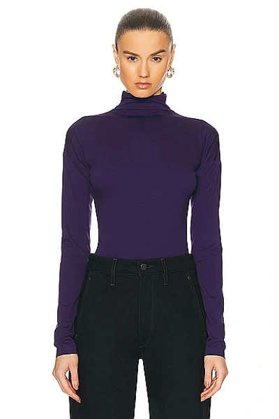Shop Lemaire Second Skin High Neck Top In Purple Iris