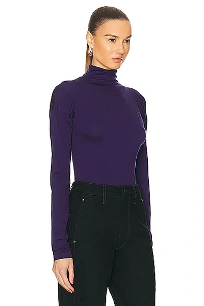 Shop Lemaire Second Skin High Neck Top In Purple Iris