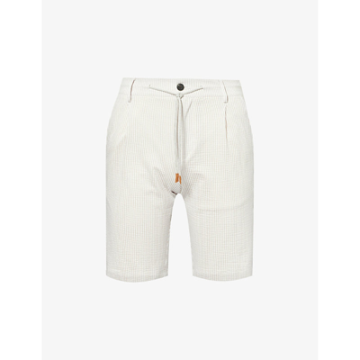 Shop Eleventy Men's Grey Drawstring-waist Slip-pocket Cotton-blend Shorts