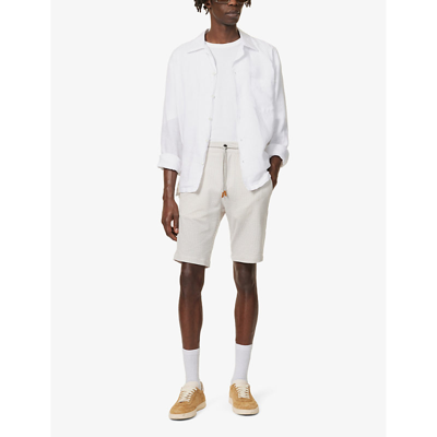 Shop Eleventy Men's Grey Drawstring-waist Slip-pocket Cotton-blend Shorts