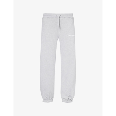 Shop Cole Buxton Mens Grey Cb Sportswear Logo-print Cotton-jersey Jogging Bottoms