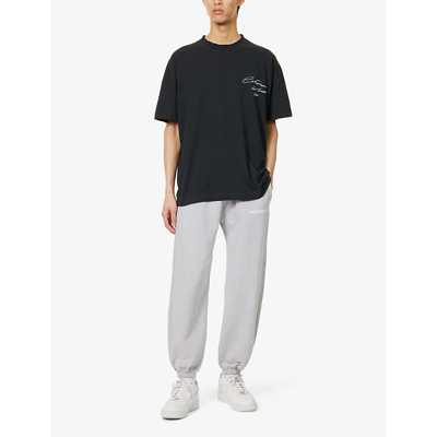 Shop Cole Buxton Mens Grey Cb Sportswear Logo-print Cotton-jersey Jogging Bottoms