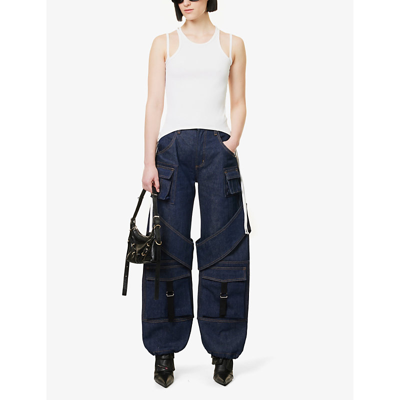 Eb Denim Womens Rinse Frederic Cargo-pocket Straight-leg Jeans In Rinse