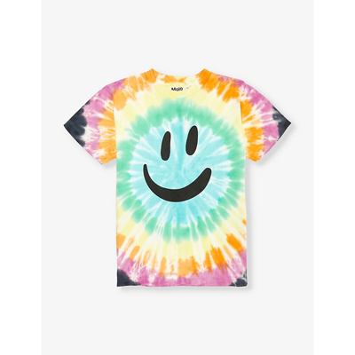 Shop Molo Boys Smiling Colours Kids Roxo Organic Cotton-jersey T-shirt 4-12 Years