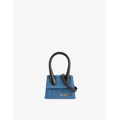 Shop Jacquemus Le Chiquito Denim Top-handle Bag In Blue