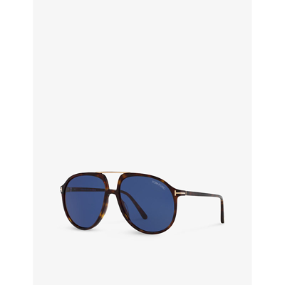 Tom Ford Womens Brown Tr001780 Ft1079 Pilot-frame Acetate Sunglasses In Brown