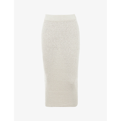 Shop House Of Cb Mishka Bouclé Knitted In Cream Soft Boucle