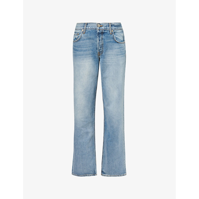 Eb Denim Womens Luca Faded-wash Wide-leg Low-rise Jeans In Luca
